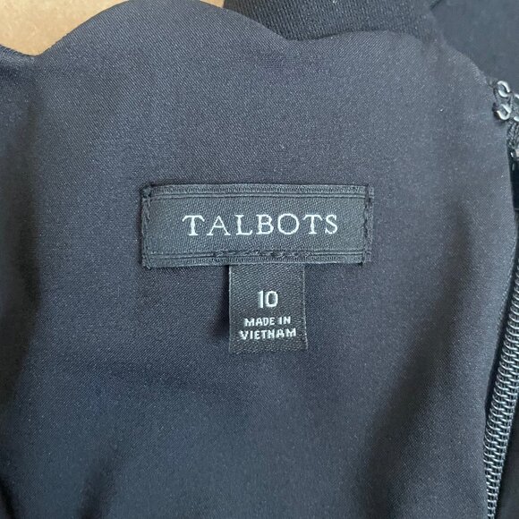 Talbots Black Scalloped Sheath Dress - Picture 7 of 8